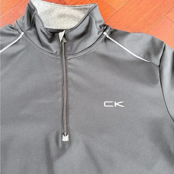 Calvin Klein Men's Black Performance Quarter Zip Pullover - Picture 2 of 5